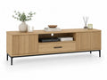 Mobile TV in MDF effetto rovere con ante e cassetto