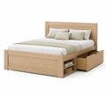 Letto matrimoniale in legno con cassetti e scaffali 200x160 cm
