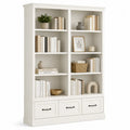 Libreria in legno bianco con cassetti 200x150x40cm