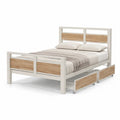 Letto matrimoniale in legno e MDF con cassetti estraibili