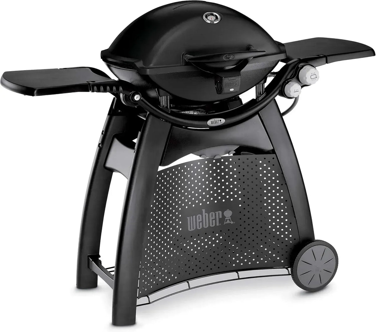 Barbecue a Gas Weber Q3200 con Carrello e Ripiani Ripiegabili, Superficie 63x45 cm, 2 Bruciatori, Termometro e Lampada