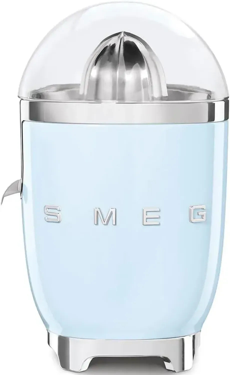 Spremiagrumi Elettrico Smeg 70W, Antigoccia, Cono Universale, Azzurro