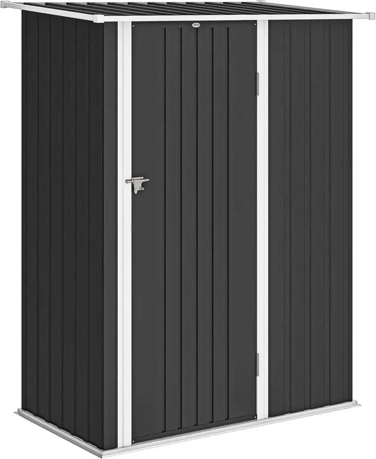Capanno Porta Attrezzi in Acciaio Zincato con Porta Sicura, 142x86x189 cm, Grigio Scuro