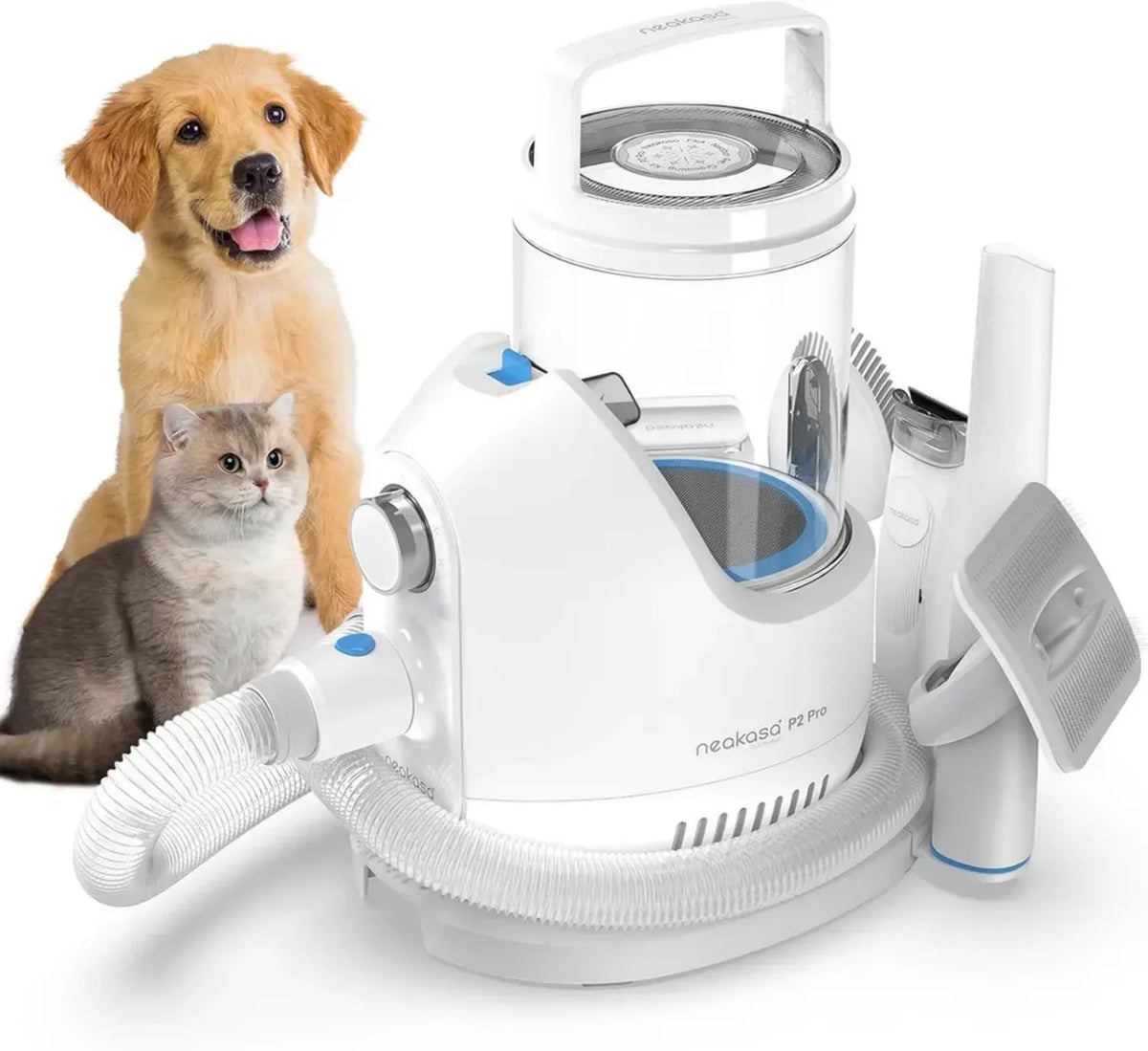 Kit Professionale Neakasa P2 Pro per Toelettatura e Aspirazione Animali Domestici, Tosatrice Avanzata per Cani e Gatti Pelo Lungo (Blu)