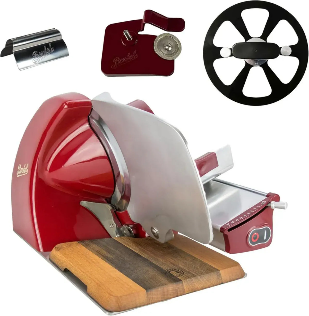 Berkel Affettatrice Home Line 250 Rosso con Tagliere Artigianale e Accessori Completi