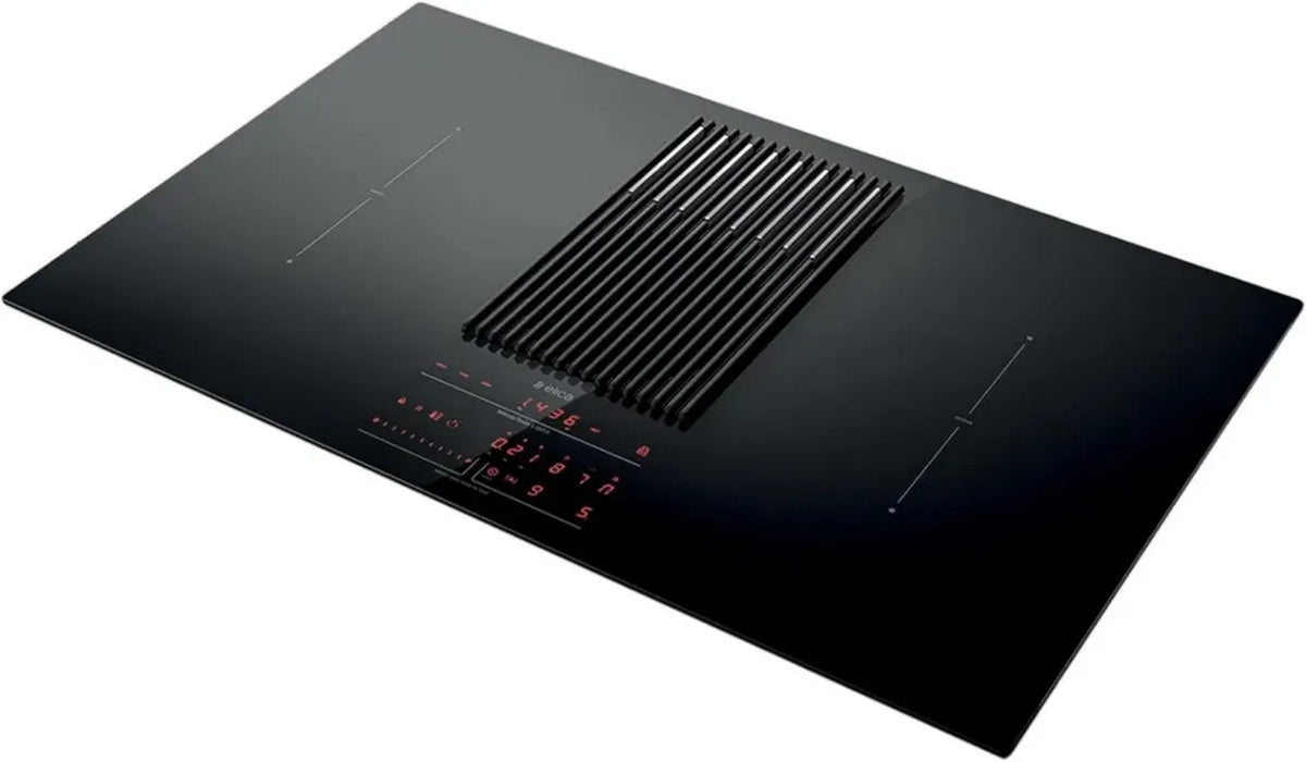 Elica Piano Cottura con Cappa Aspirante Integrata Libra Vetro Nero 83cm