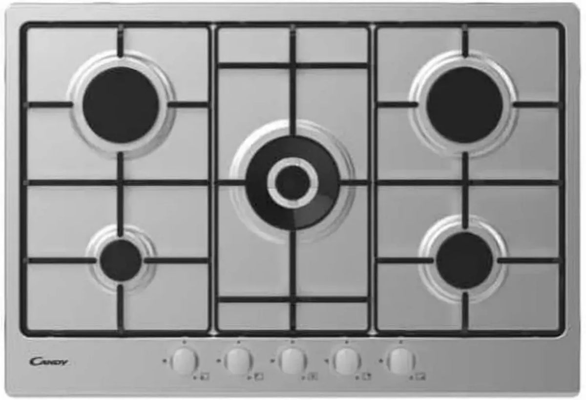 Candy Piano Cottura 4 Fuochi a Gas, Acciaio Inox