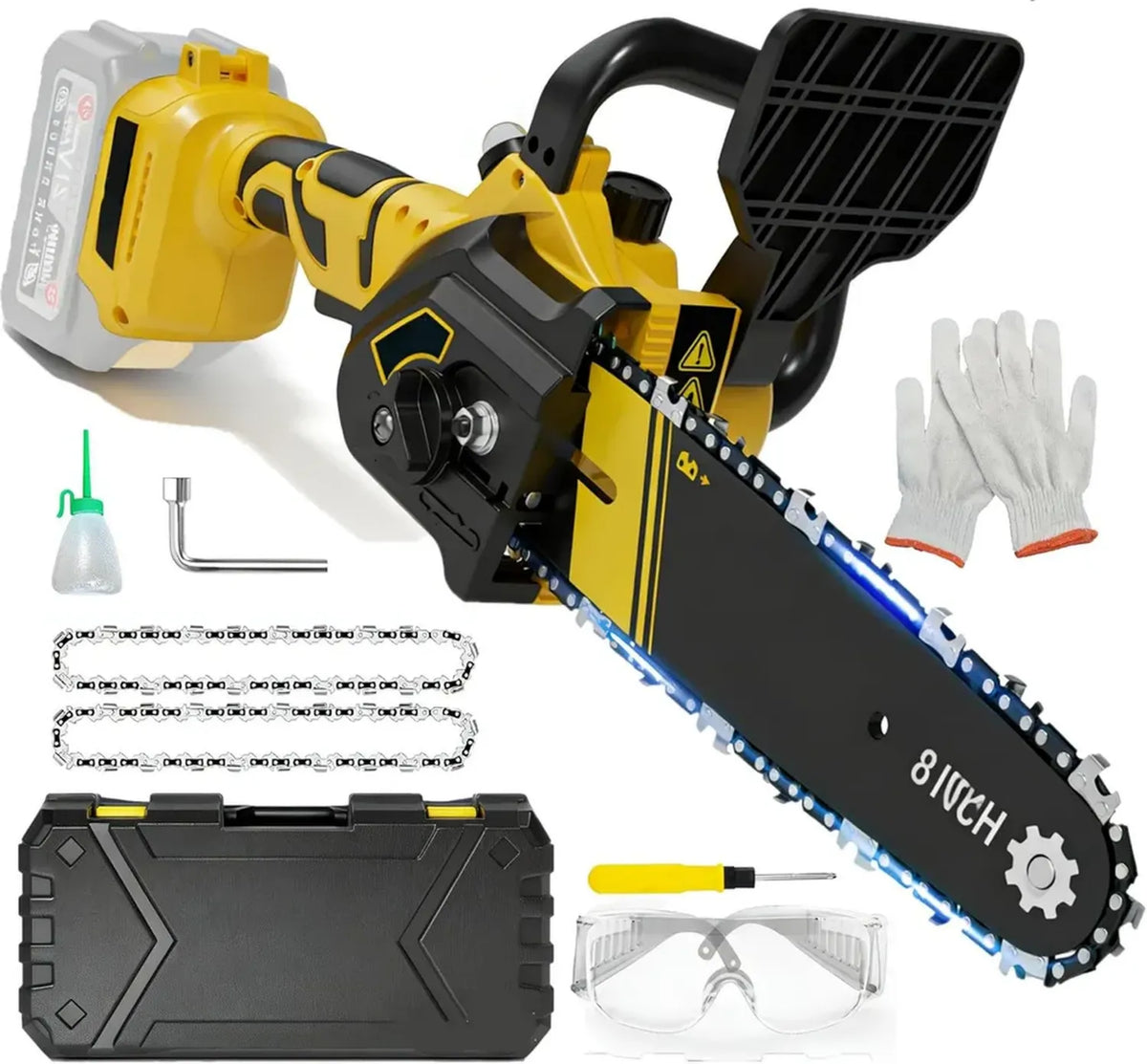 Motosega a Batteria 20cm Compatibile Dewalt 18V/20V con Lubrificazione Automatica