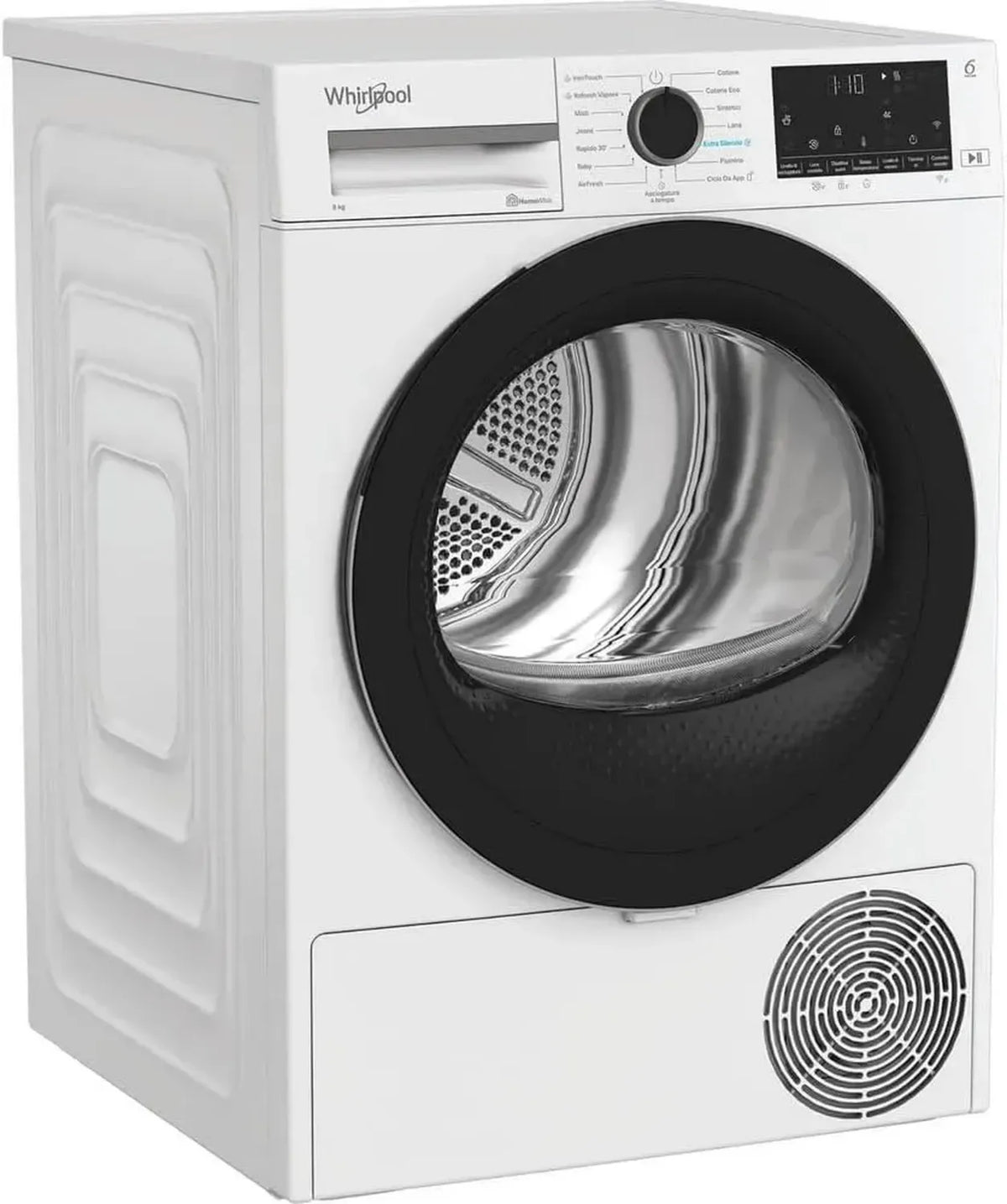 Asciugatrice Whirlpool 9kg, Classe Energetica C, Bianco, Display XL, Wi-Fi Integrato
