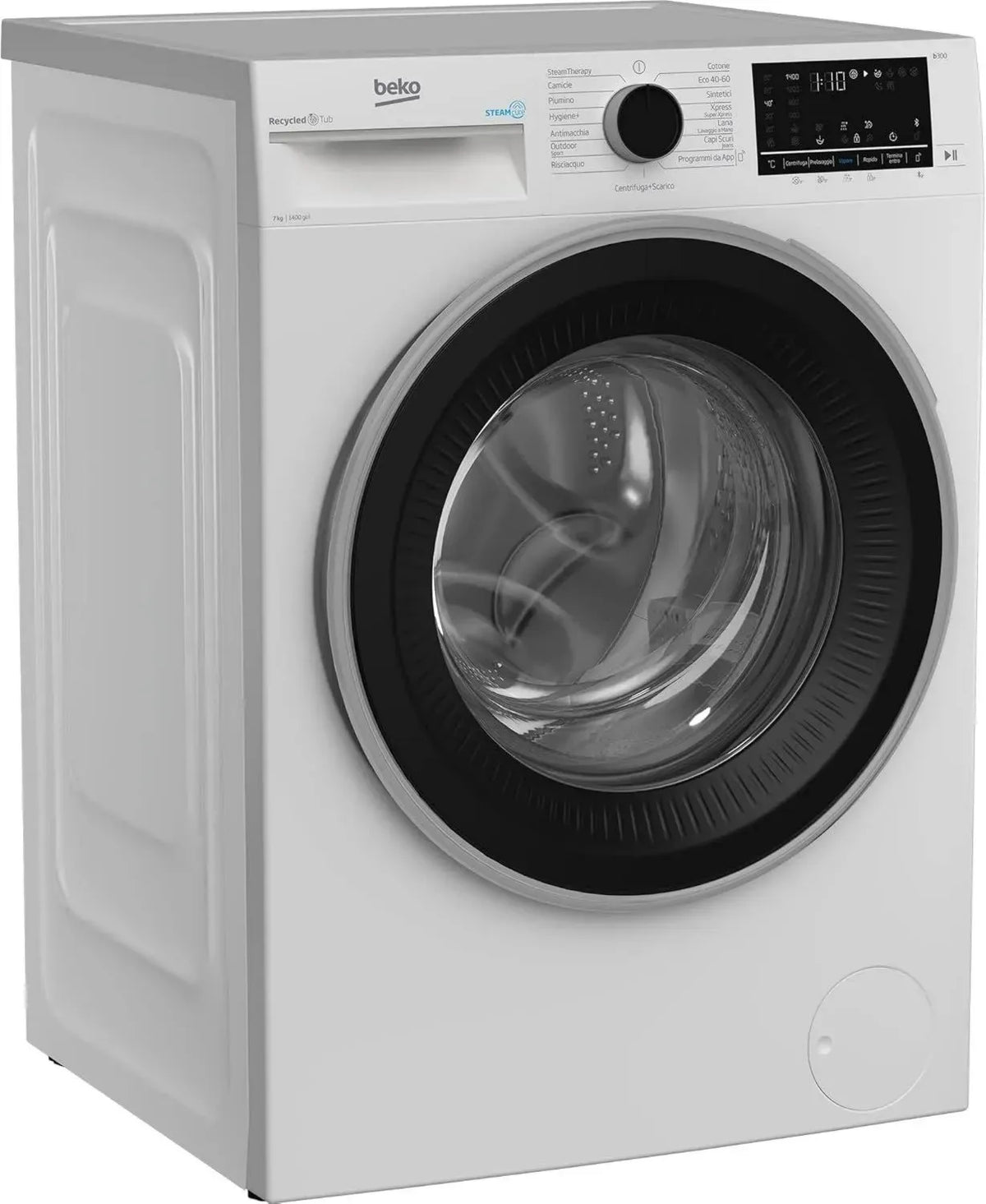 Beko Lavatrice Slim 7kg Classe A, 1400 giri, Motore Inverter, Touch Screen, Funzione Vapore, Cassetto Autopulente, Bluetooth