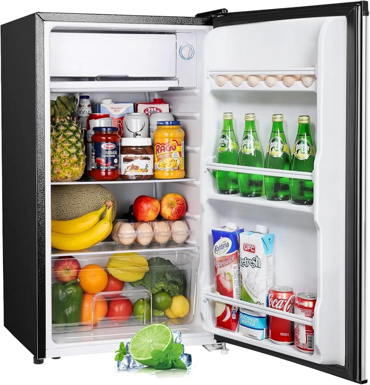 Frigorifero Compatto 91L con Freezer, Termostato Regolabile e Scomparto Verdure