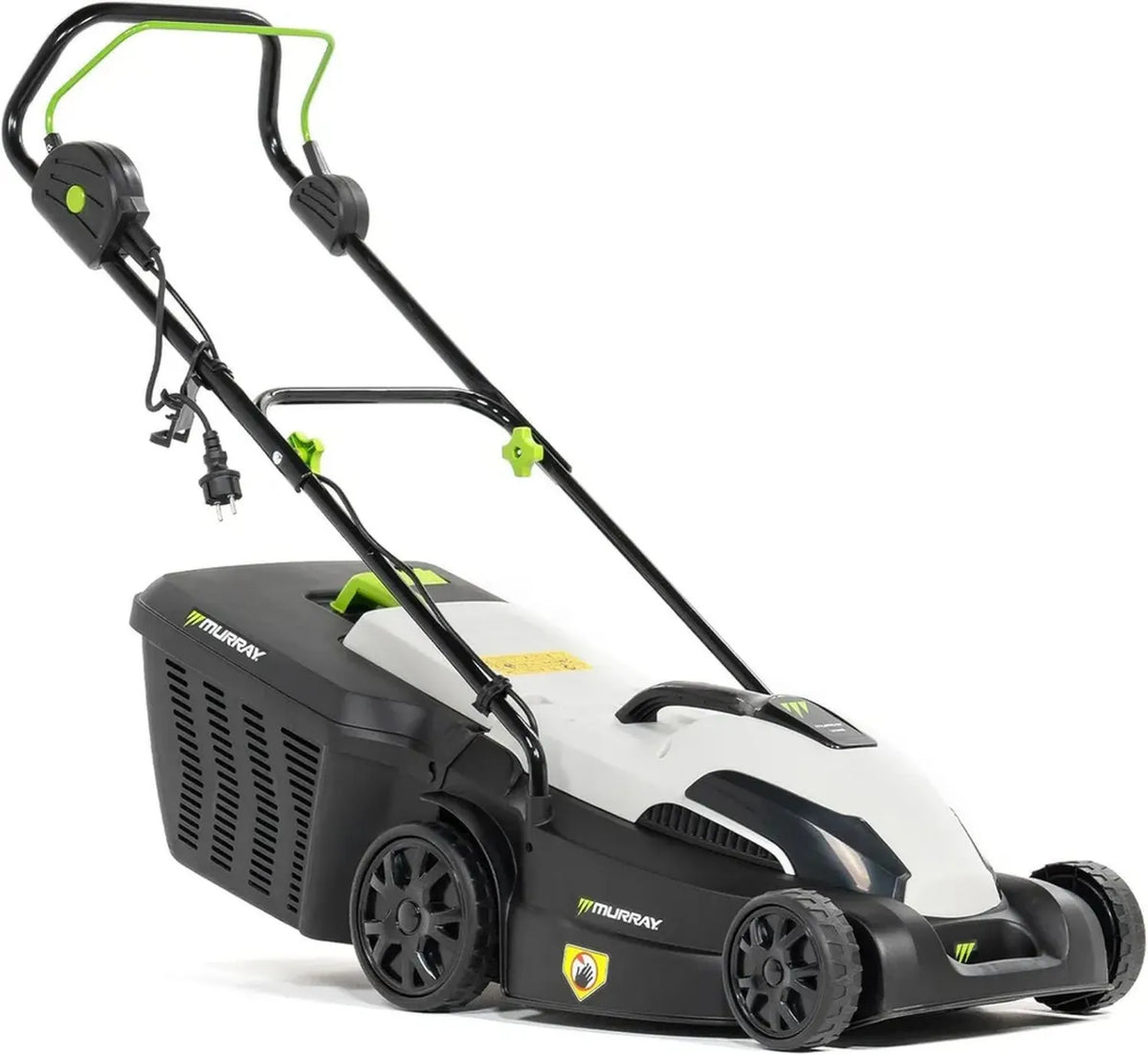 Tagliaerba Elettrico Murray 1600W 38cm con Cesto 45L, Manico Ergonomico e Protezione Sovraccarico