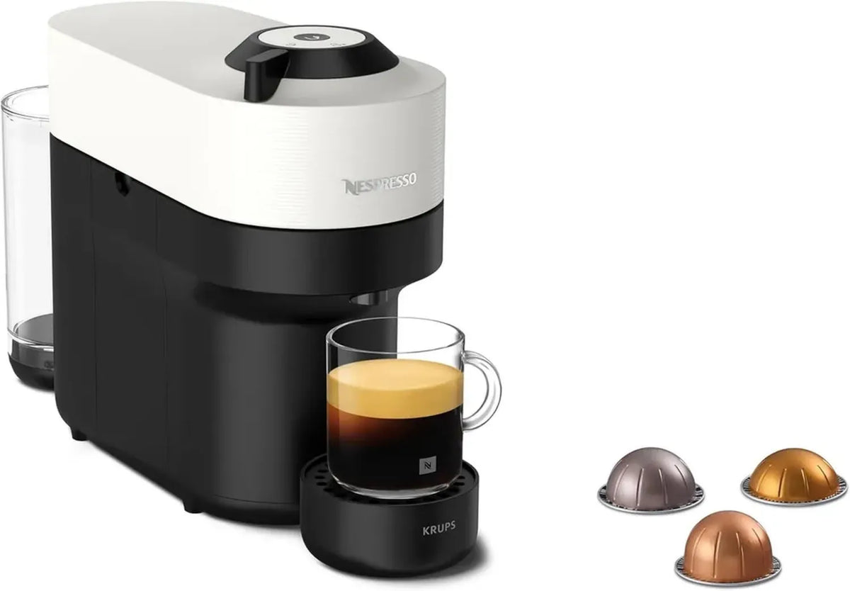 Krups Nespresso Vertuo Pop, Macchina per Caffè a Capsule, 0,56L, Coconut White