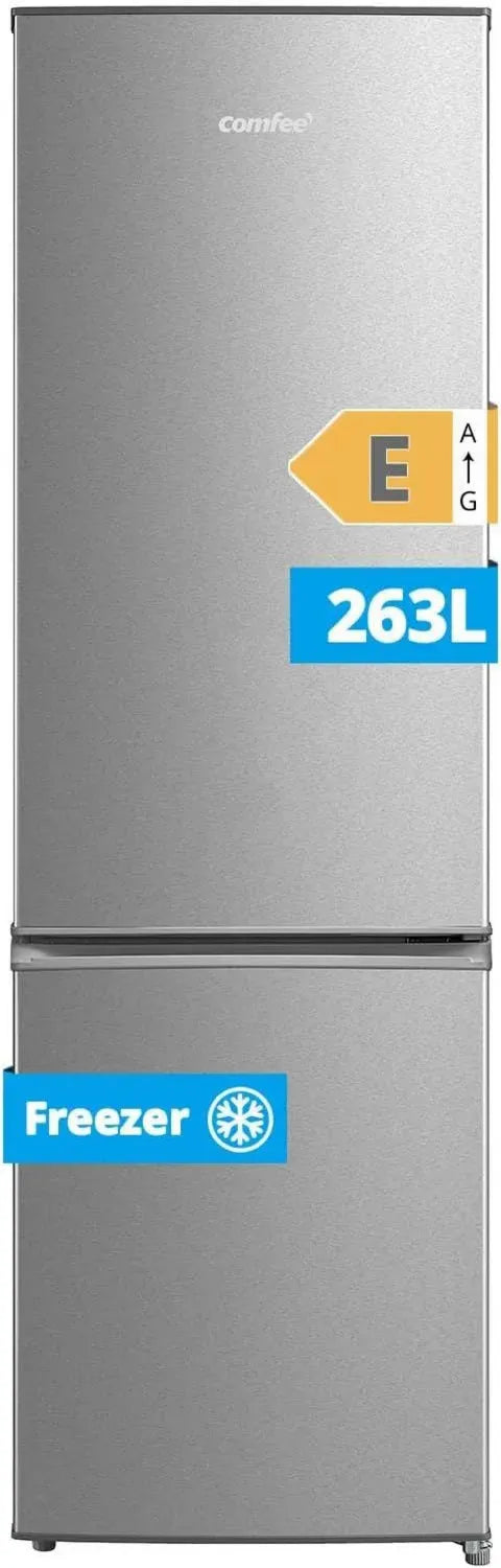 Frigorifero Comfee' Doppia Porta 262L, Congelatore Incasso, Basso Gelo, 177 cm, Silenzioso 39 dB, LED, Inox