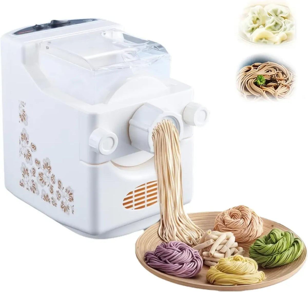Macchina Elettrica per Pasta 180W, Pressa Intelligente da 500g con 9 Stampi, Pasta Fresca in 3 Minuti