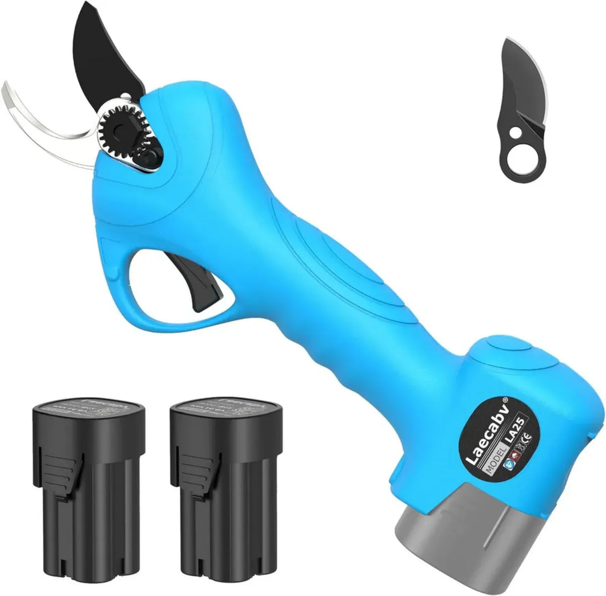 Forbici da potatura elettriche Laecabv 25mm con 2 batterie da 2000mAh per giardino e alberi da frutto