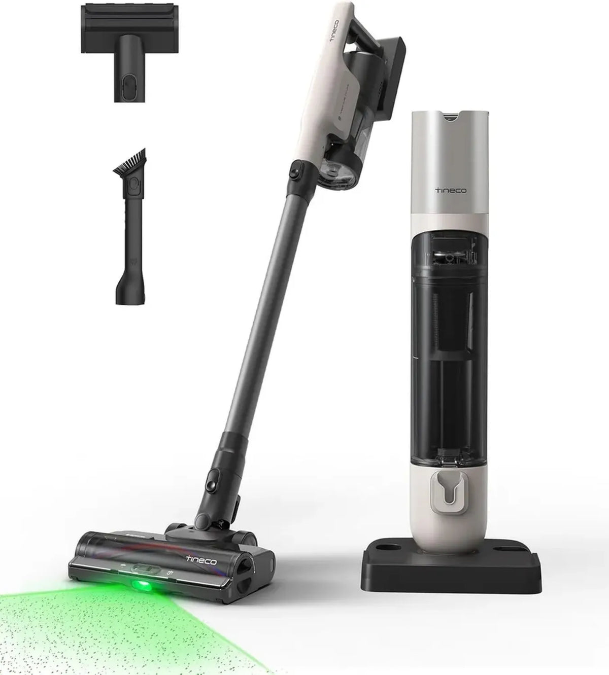 Tineco Pure One Station 5 Pro Aspirapolvere Senza Fili con Raccolta e Pulizia Automatica, Potenza 200AW, Spazzola Anti-Groviglio, Autonomia fino a 100 Minuti