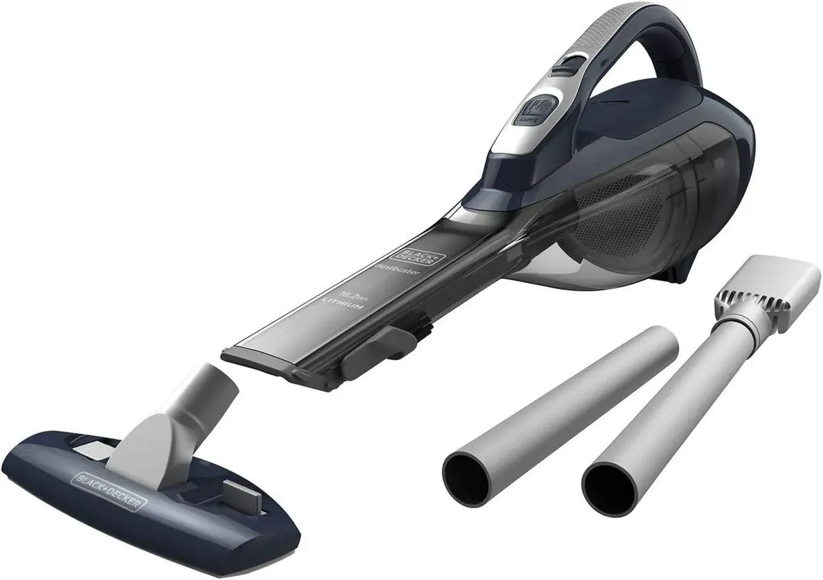 BLACK+DECKER Scopa e Aspiratore Portatile 2in1, Batteria Litio, Bocchetta Flessibile, Contenitore 560ml