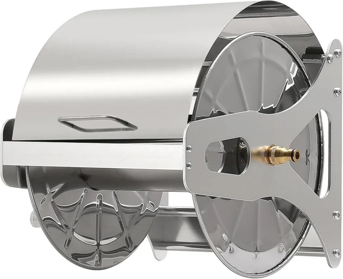 Supporto Muro per Tubo da Giardino, Inox, 40m, Argento