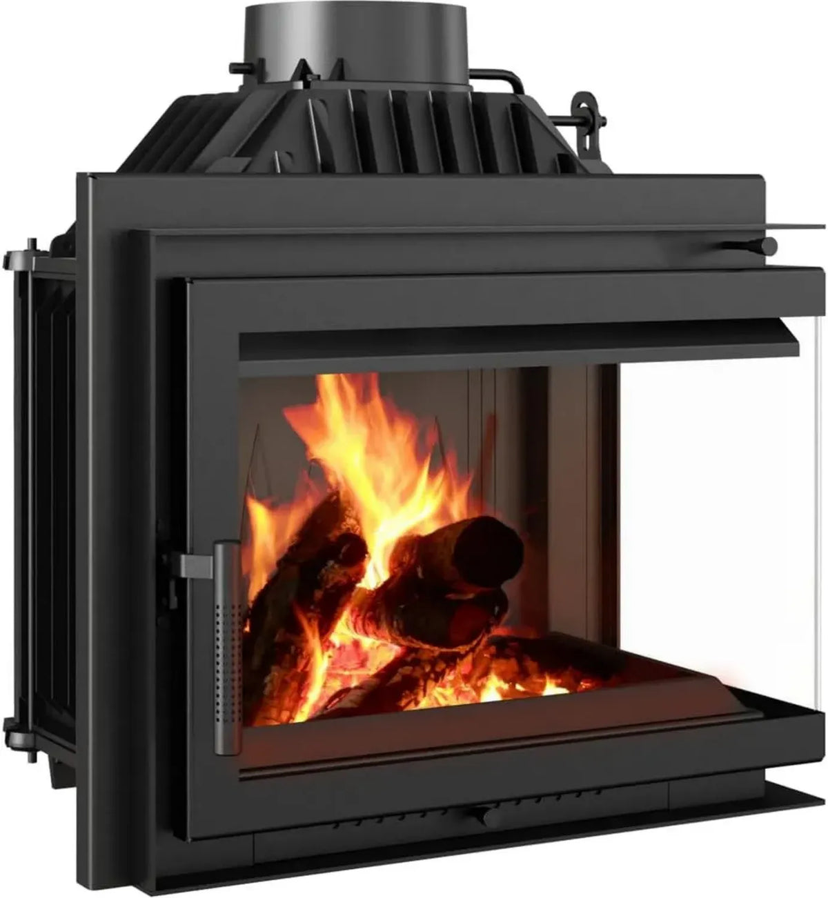 Stufa Angolare in Ghisa KRATKI 8 kW con Porta Automatica e Vetro Pulito