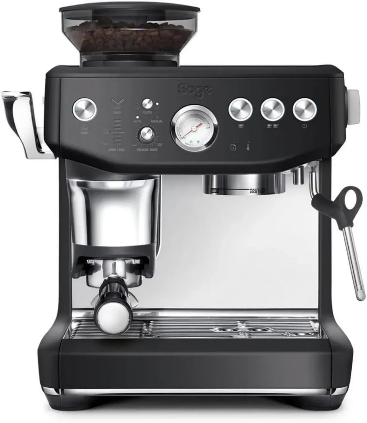 Macchina da Caffè Sage Barista Express Impress con Macinacaffè Integrato, Dosatura Automatica, Lancia Vapore Manuale per Latte Art - Nero Tartufo