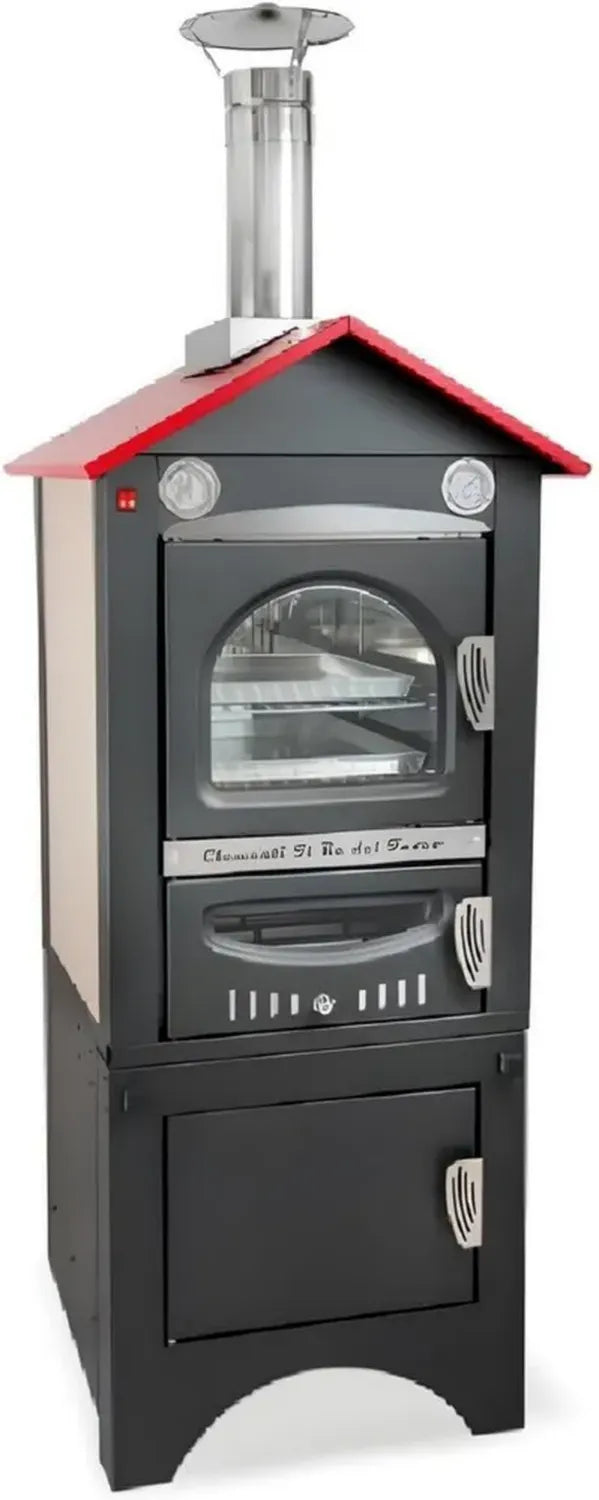 Clementi Forno a Legna Ventilato Smile, Cottura Indiretta, Interno 40x50 cm