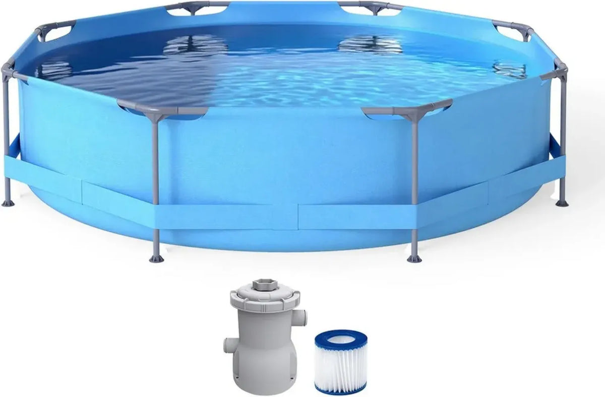 Piscina Rotonda Fuori Terra da Giardino Ø300 x 76cm con Pompa Filtro