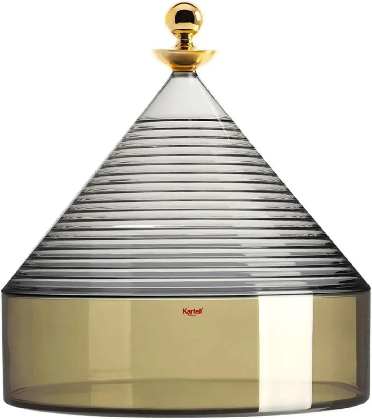 Kartell Contenitore Trullo in Termoplastica, Fumè e Verde, 27x25 cm