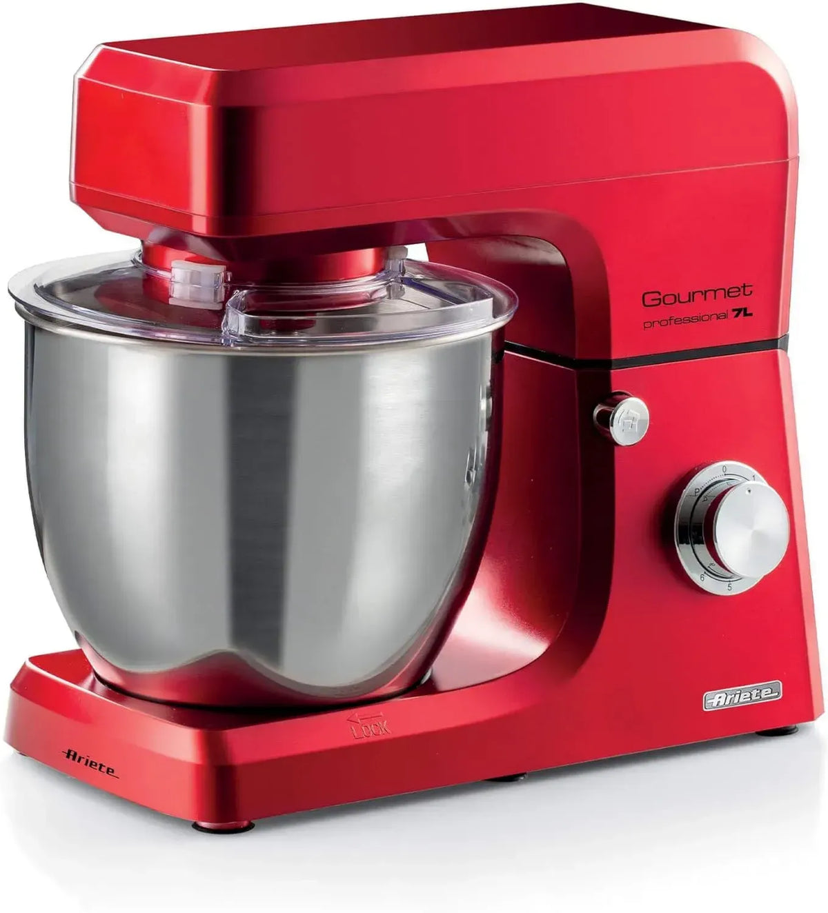 Impastatrice Planetaria Ariete Gourmet 7L, 1200 W, 6 Velocità, Accessori Inclusi, Rosso