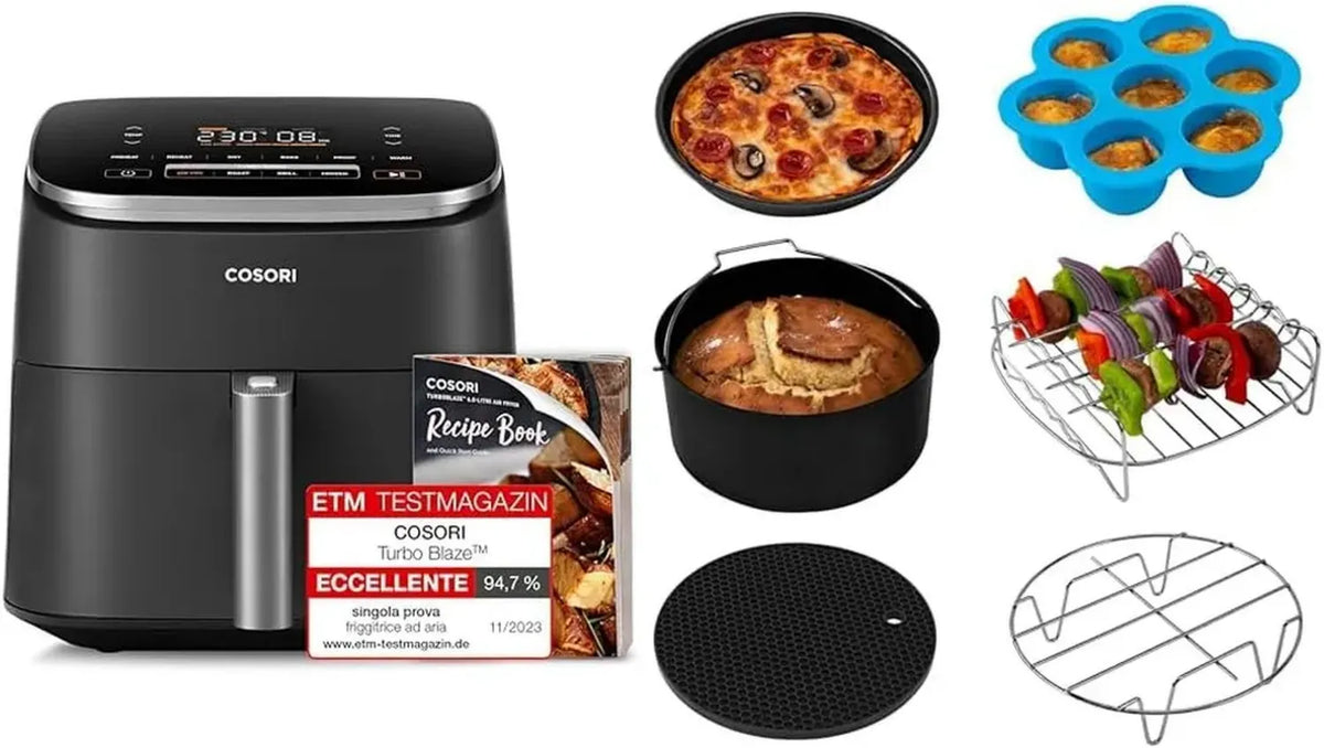 COSORI Friggitrice ad Aria XXL 6L con Accessori Completi