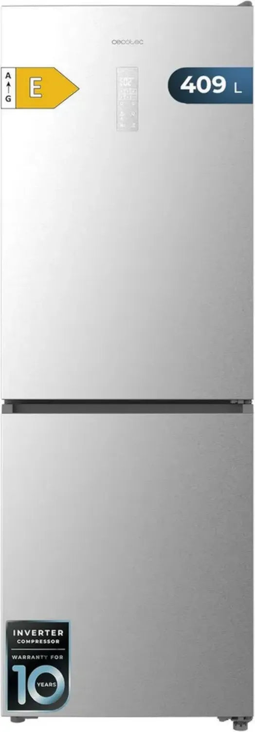 Frigorifero Combinato Inox 409L No Frost, Altezza 185cm, Compressore Inverter, Risparmio Energetico
