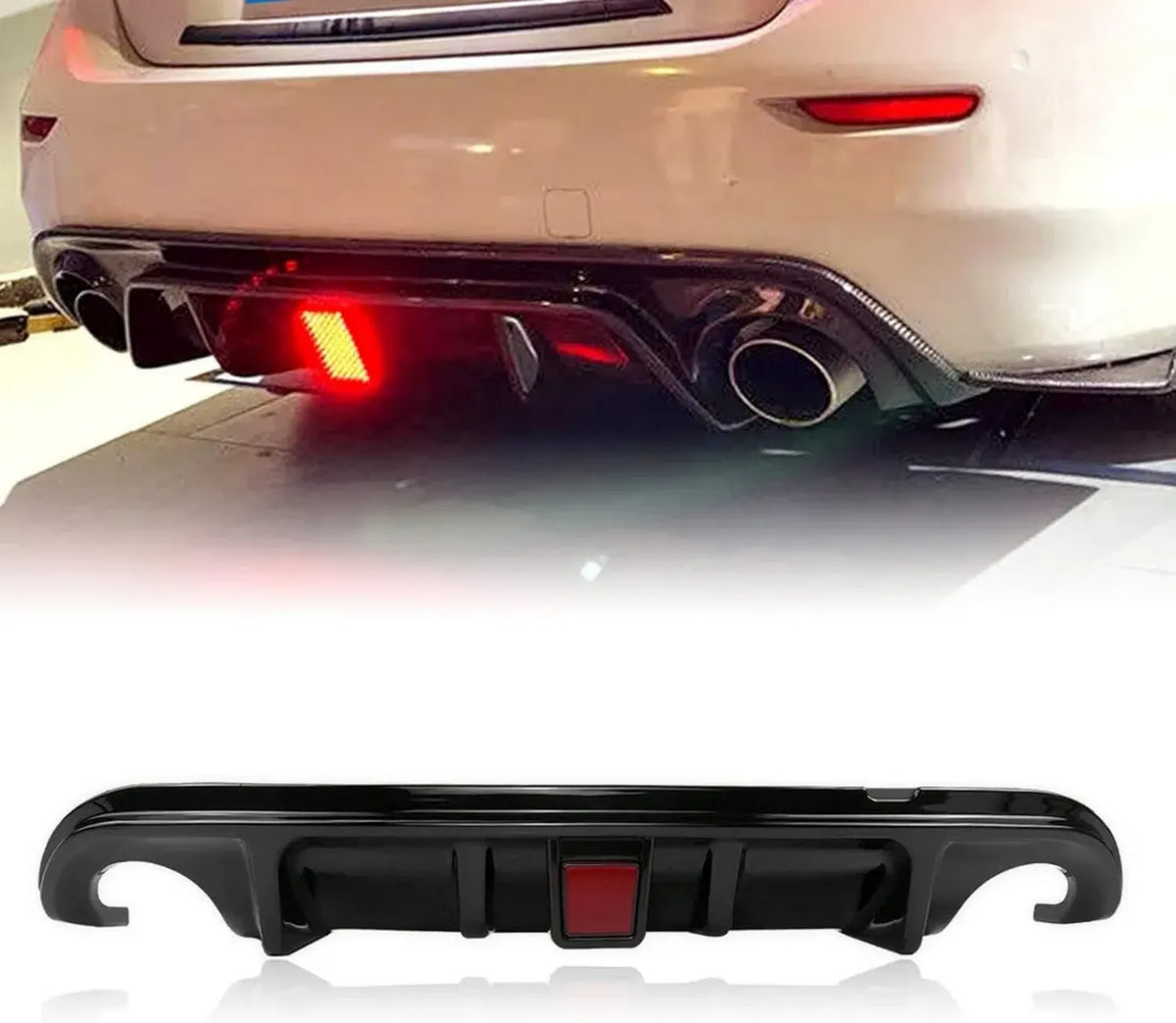 Spoiler posteriore con diffusore e LED per Infiniti Q50 2014-2017
