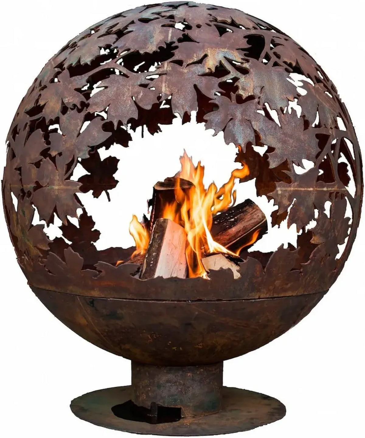 Globo Braciere in Acciaio con Motivo Foglie - Esschert Design