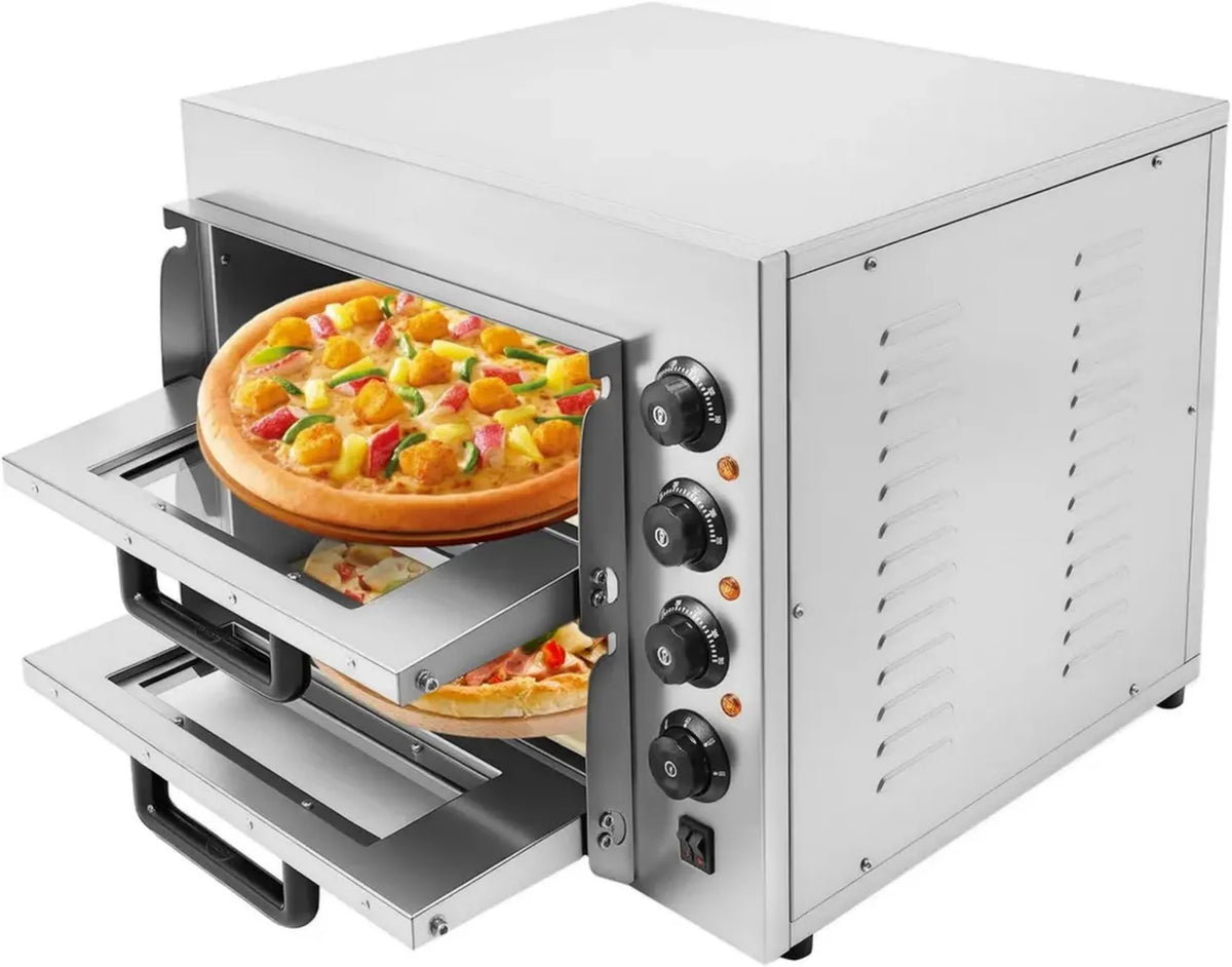Forno elettrico doppia camera professionale 3000W, mini forno 20L con pietra refrattaria