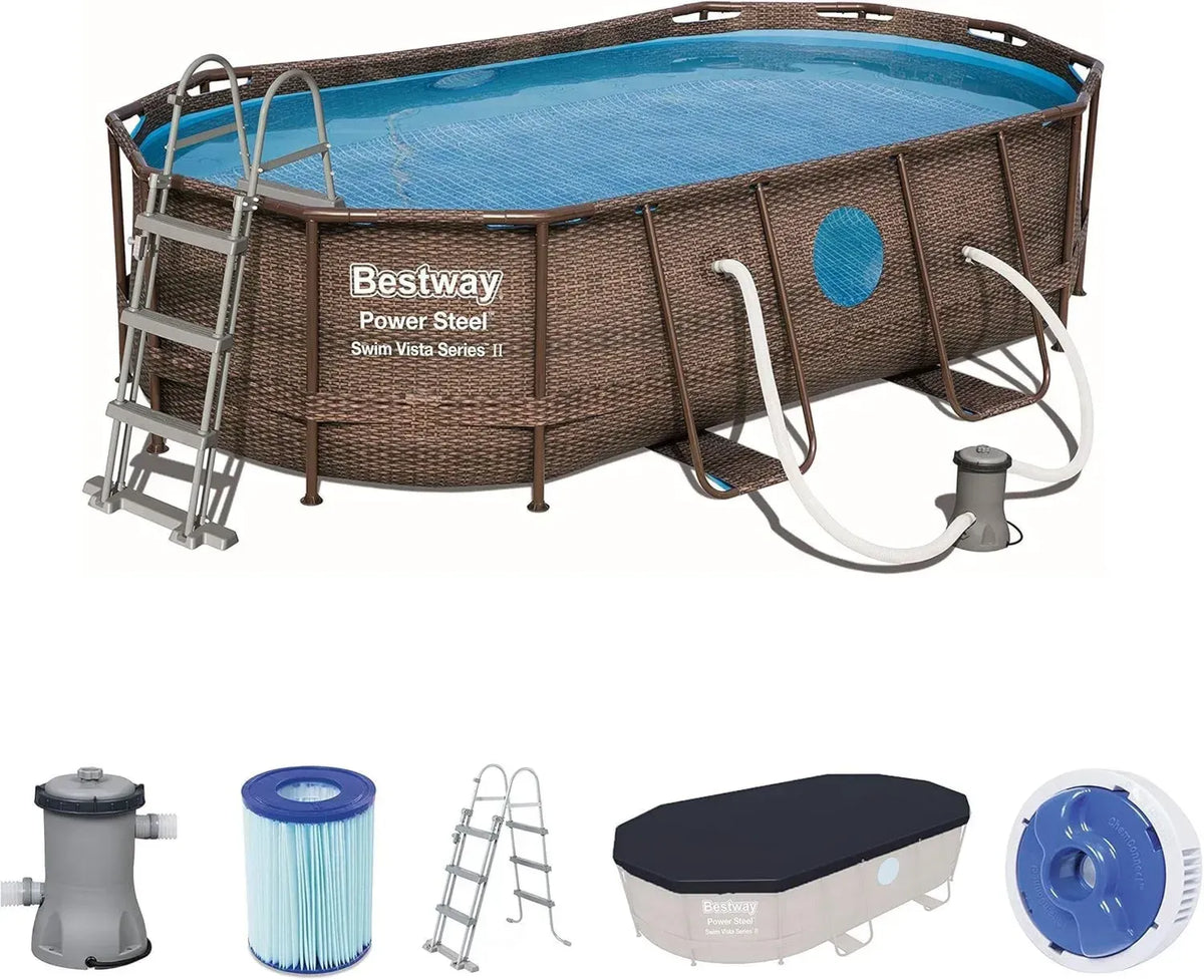 Piscina Ovale Fuori Terra Bestway 56714-19, Colore Marrone