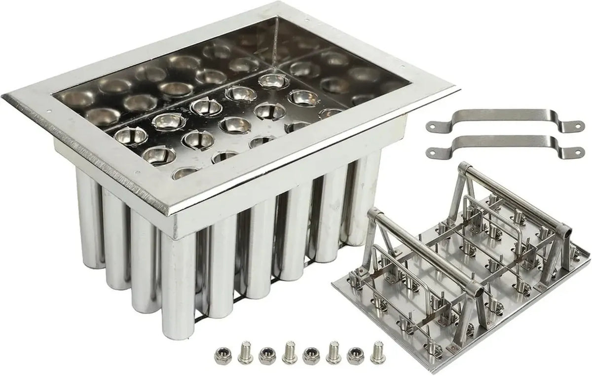Gelatiera Professionale in Acciaio Inox 304, Ideale per Casa, Color Argento, Dimensioni 42x30,5x22 cm