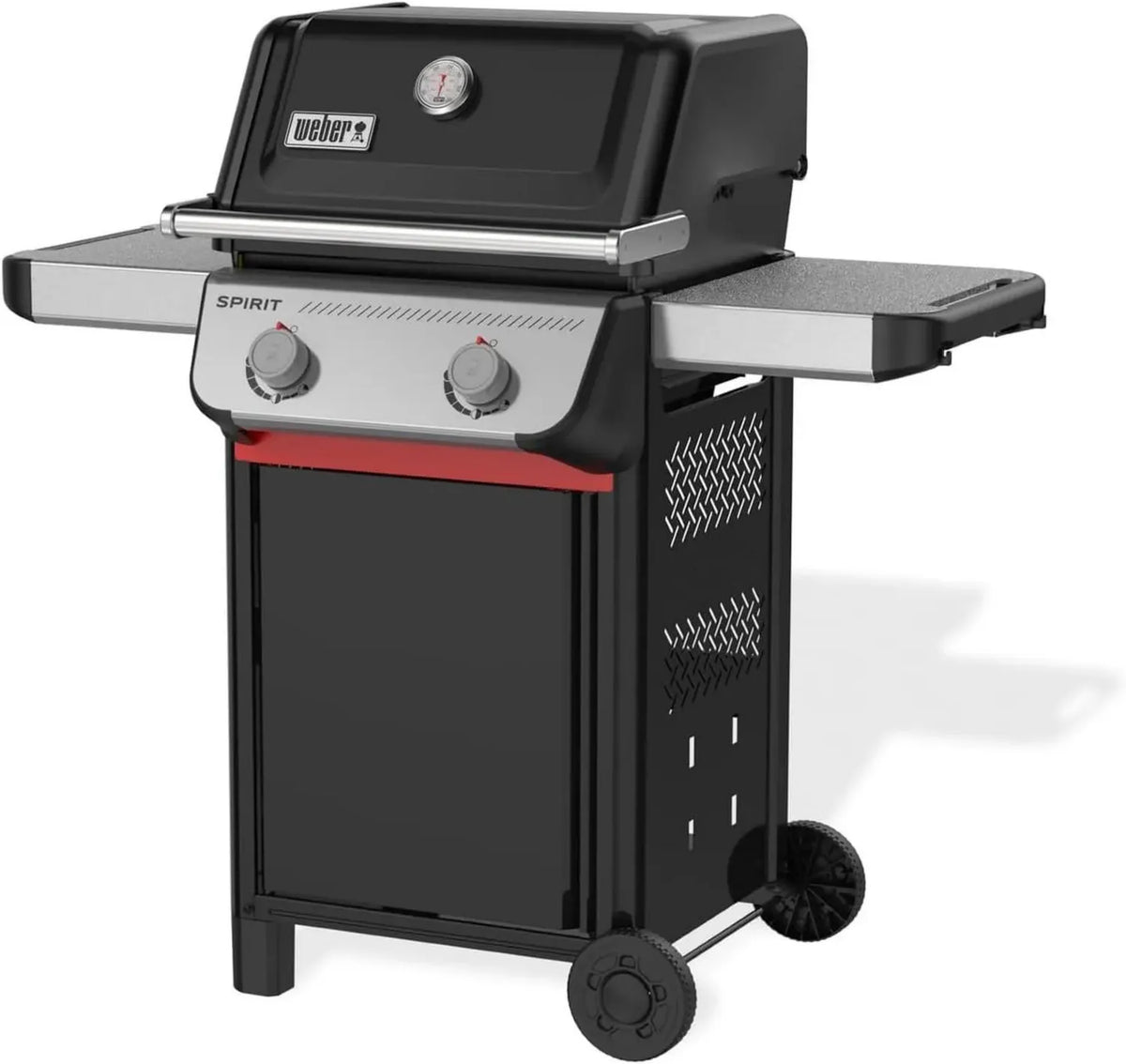 Barbecue a Gas Weber Spirit E-210, 2 Bruciatori, Superficie di Cottura 51x46 cm, Termometro, Nero/Argento