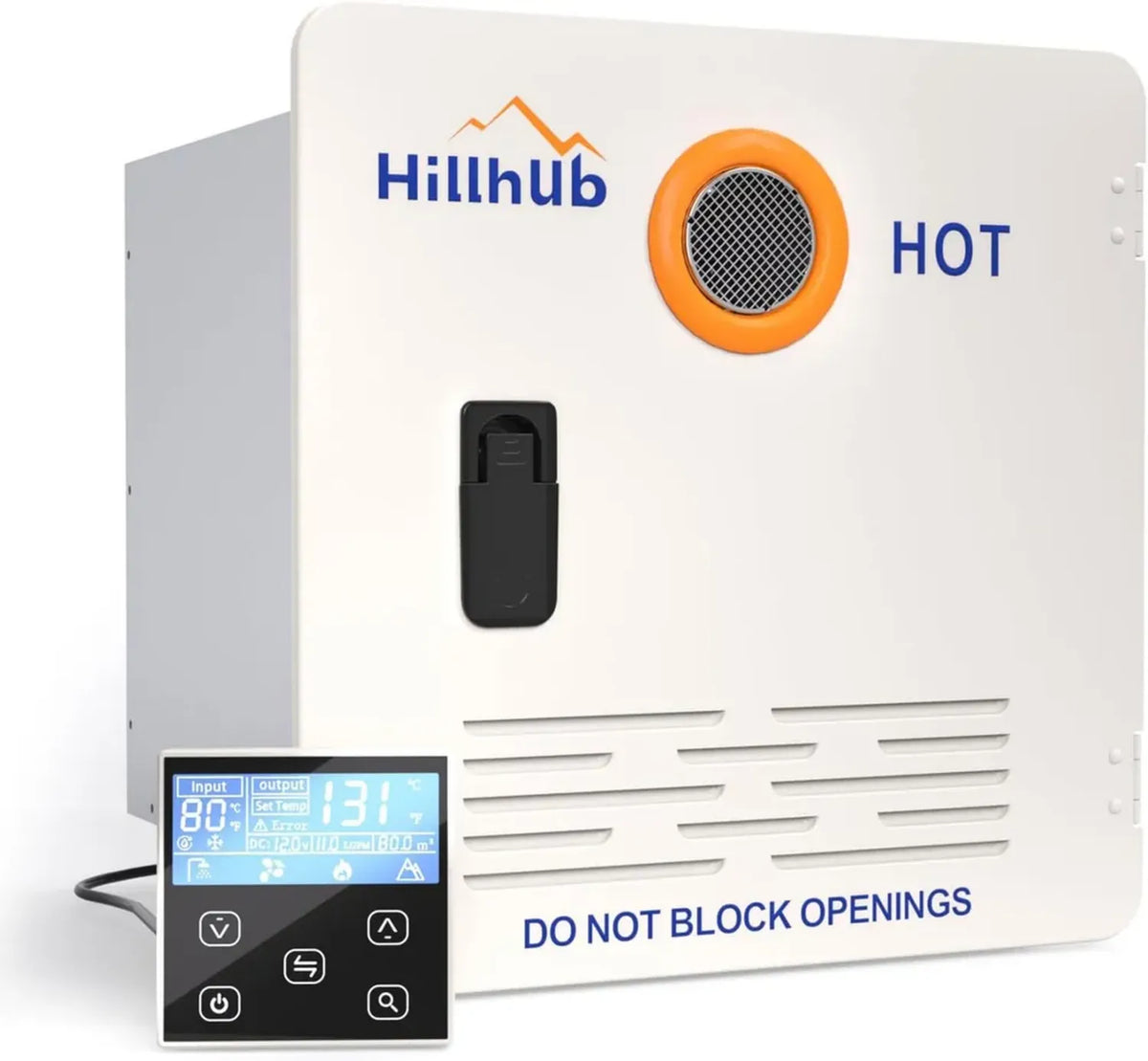 Scaldabagno istantaneo Hillhub 65.000 BTU, 3,9 GPM, porta nera 38,1x38,1 cm, 12 V, certificato CSA per camper