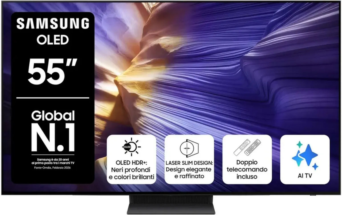 Samsung TV OLED 55'' 4K AI OLED con Dolby Atmos e Design Slim
