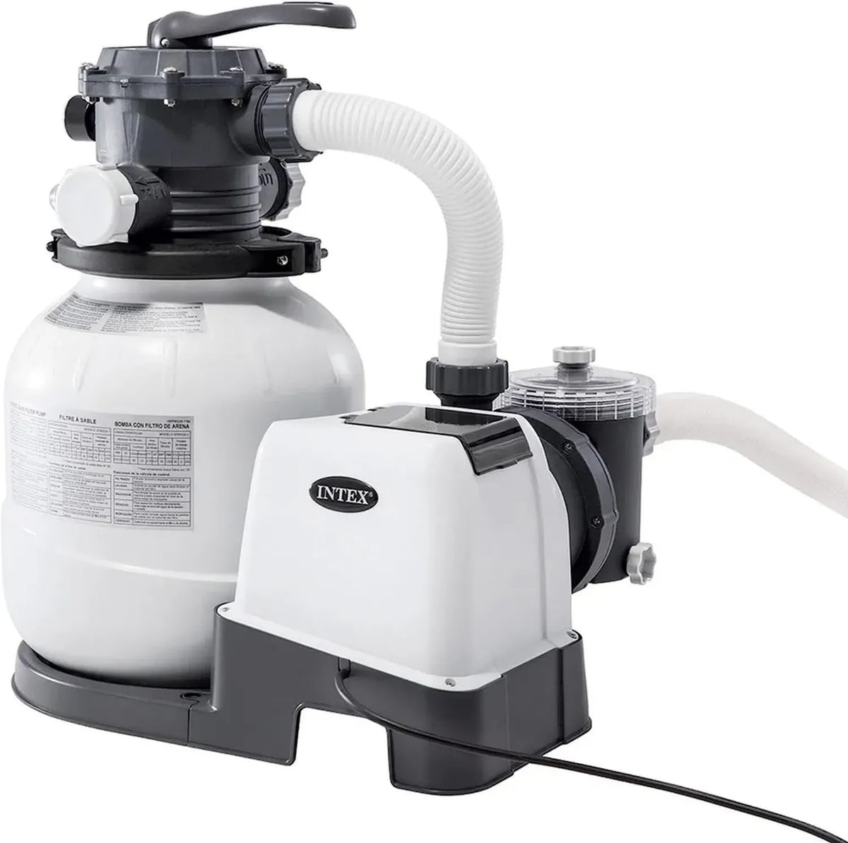 Intex Pompa Filtro a Sabbia Krystal Clear, 7900 L/h, 6000 L/h, Bianco