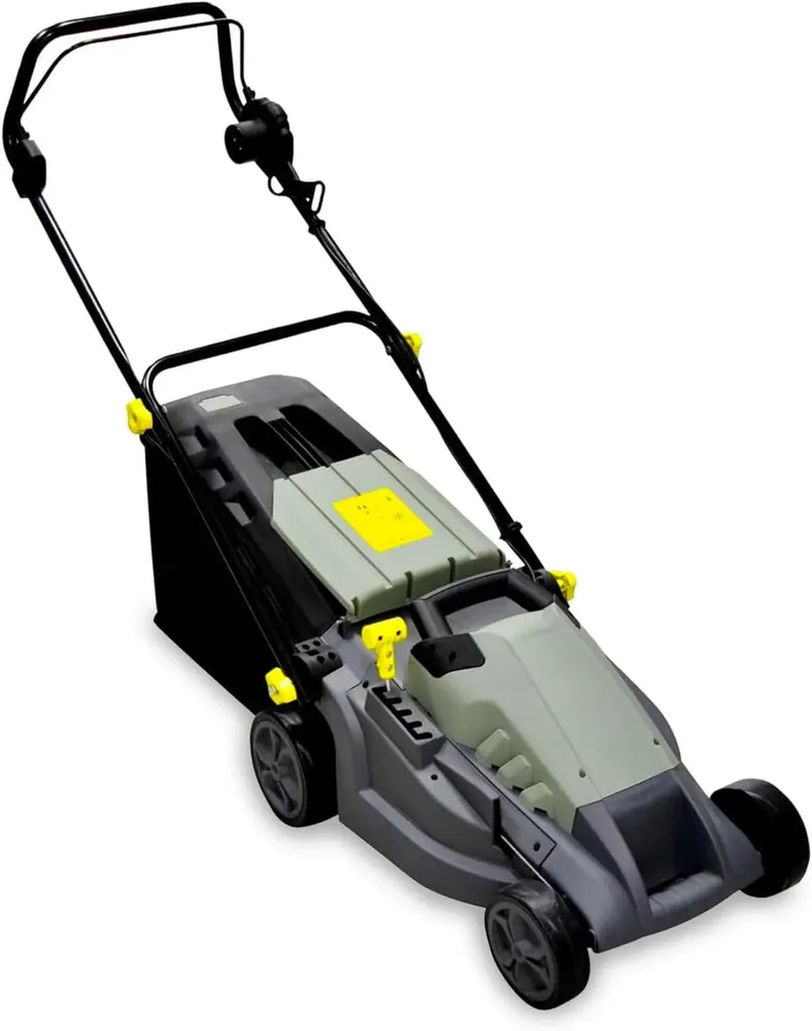 Rasaerba Elettrico con Motore Induzione 1600W, 5 Altezze Regolabili, Taglio 380mm, 50L Cesto Raccolta