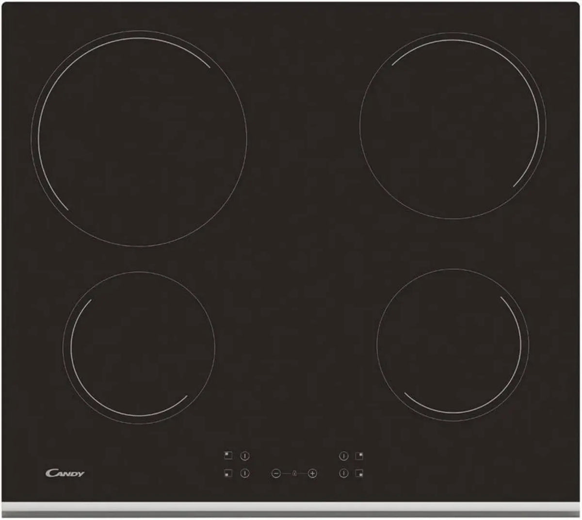 Piano Cottura Elettrico a 4 Zone con Booster e Gestione Energetica, 10 Livelli, 59x52 cm, Nero