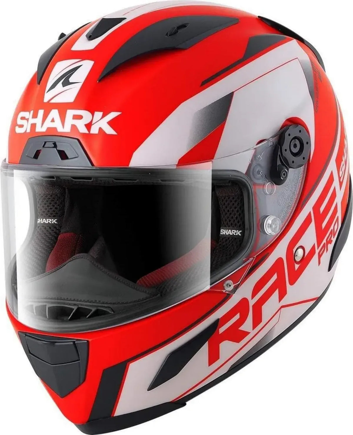 Casco Moto SHARK RACE-R PRO SAUER Opaco, Nero/Bianco/Rosso, Taglia M