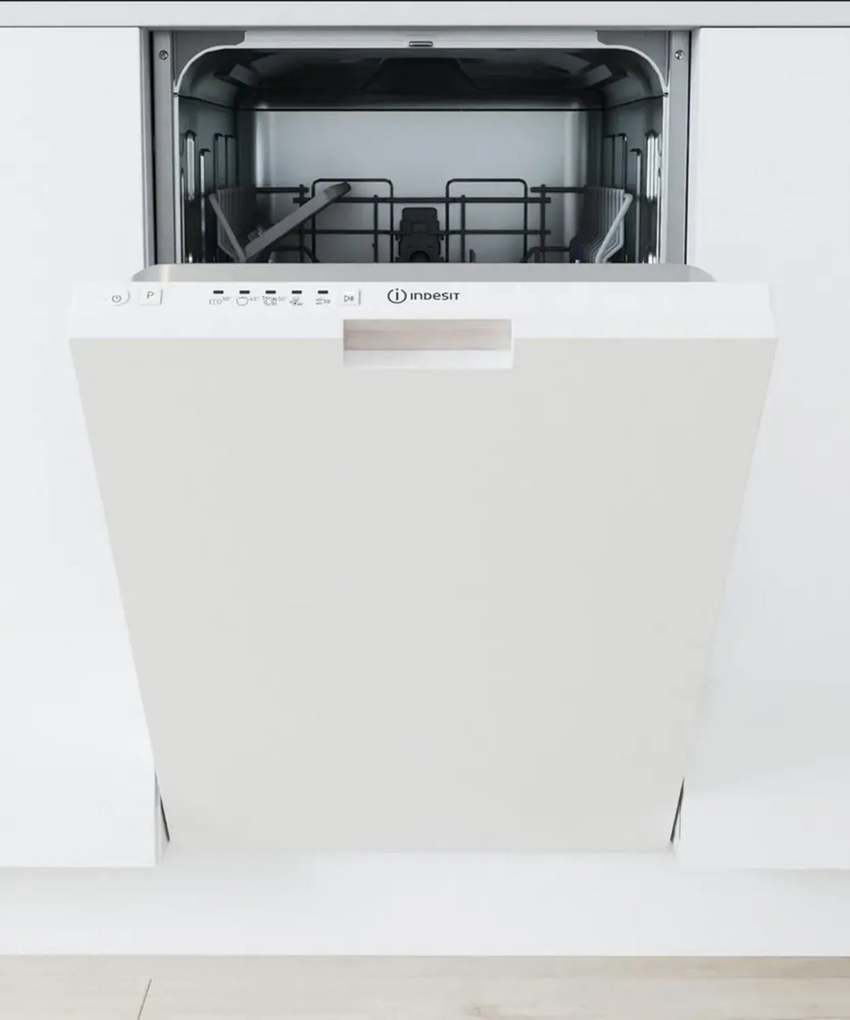 Indesit Lavastoviglie 45cm a Scomparsa Totale, 9 Coperti, Classe F, Modello DI9E 2B10