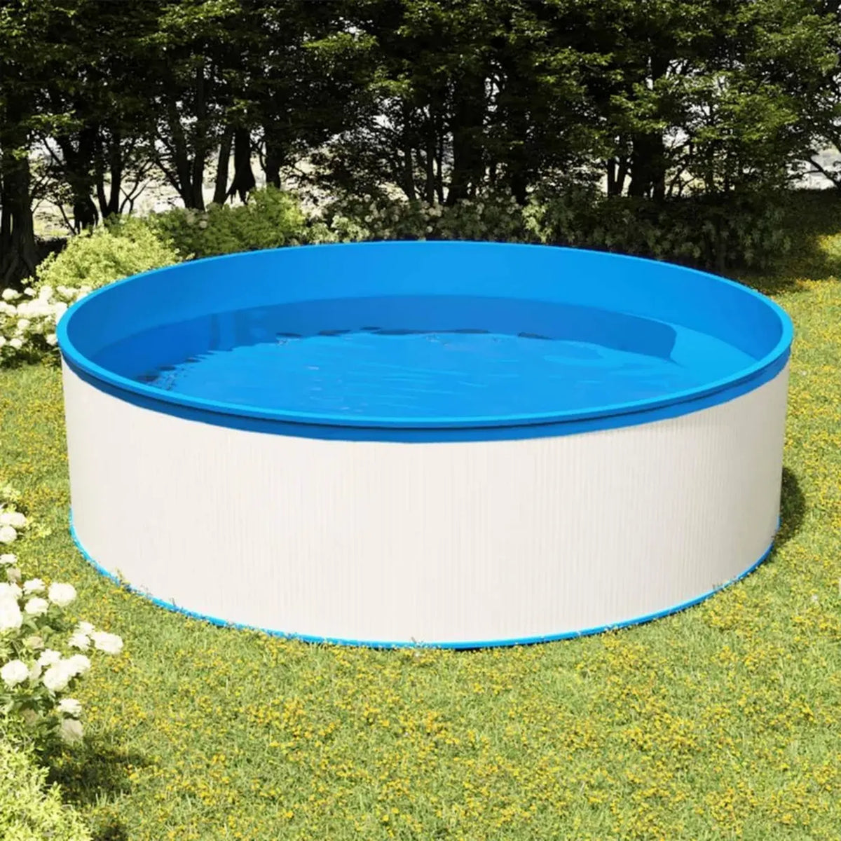 Piscina Fuori Terra Bianca 350x90cm con Skimmer e Pompa Integrata