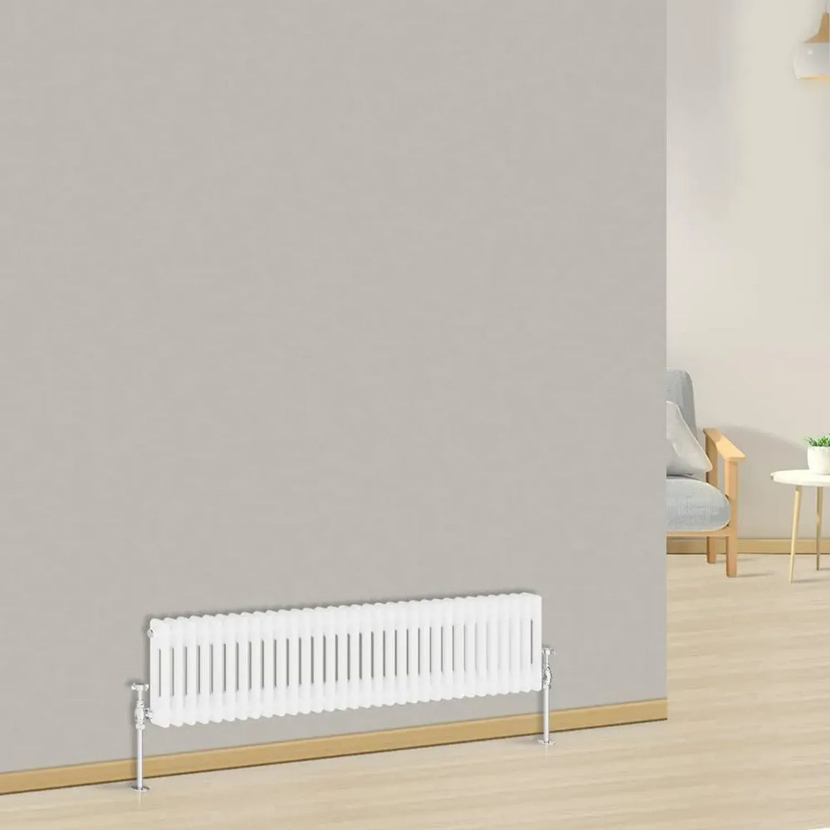 Radiatore in ghisa a doppia colonna 300x1460 mm, bianco, per soggiorno