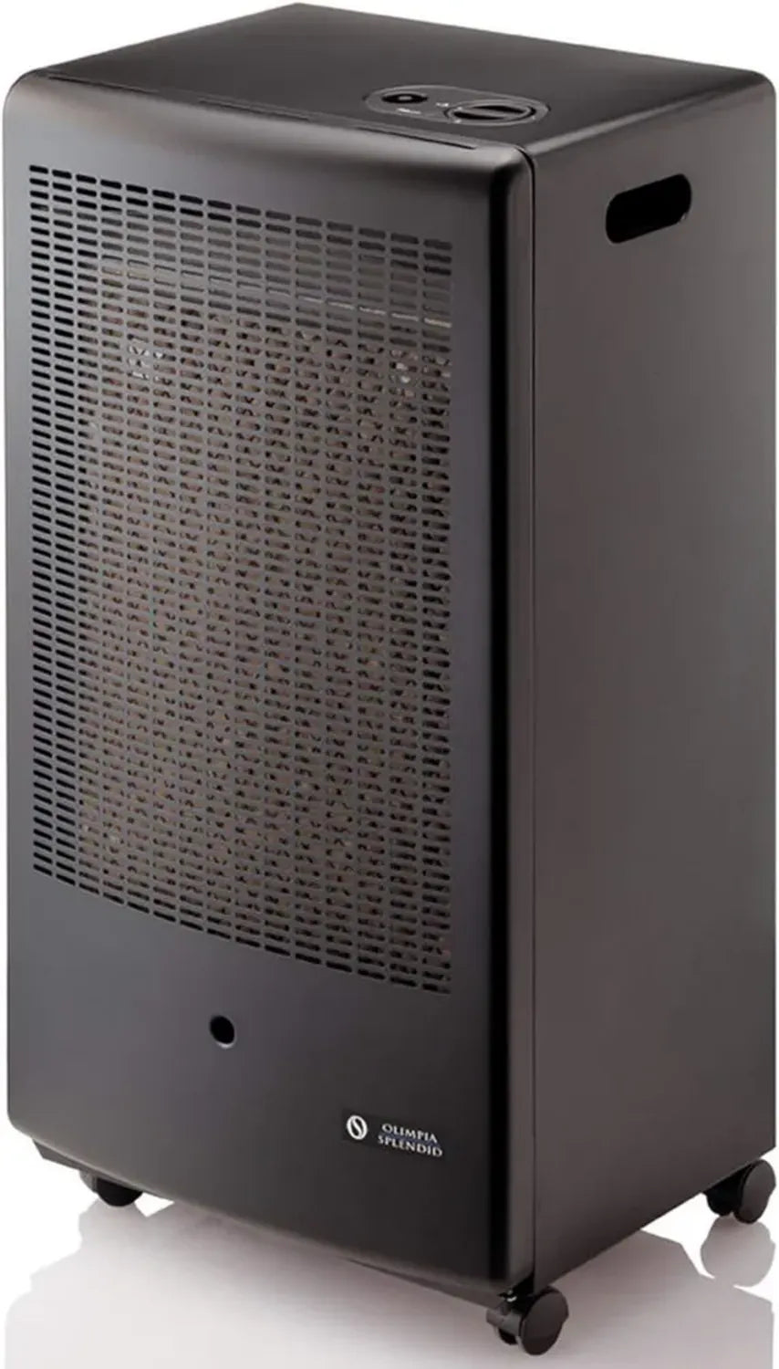 Stufa a Gas Olimpia Splendid 3100W con Ventilatore, Made in Italy, Colore Nero