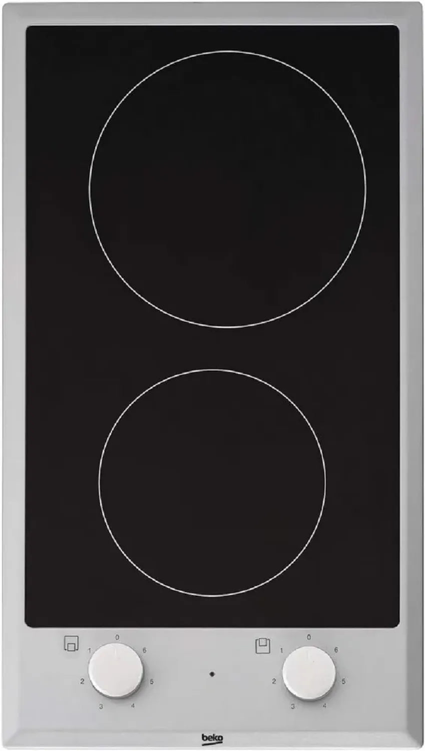 Beko Piano Cottura in Vetroceramica a 2 Zone con Telaio Inossidabile