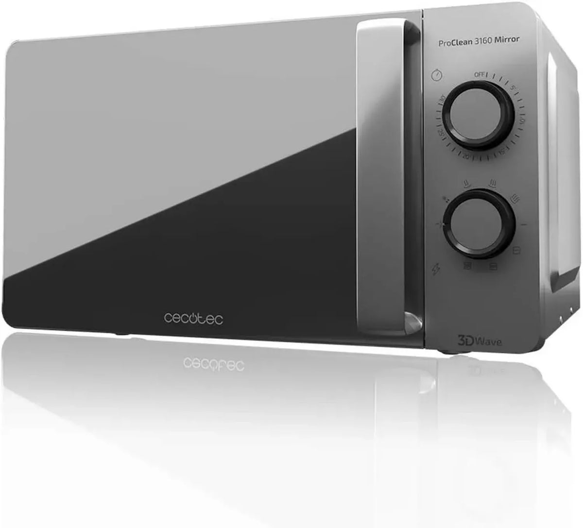 Microonde Cecotec ProClean 3160 Mirror con Grill, 20L, 6 Livelli, Tecnologia 3DWave