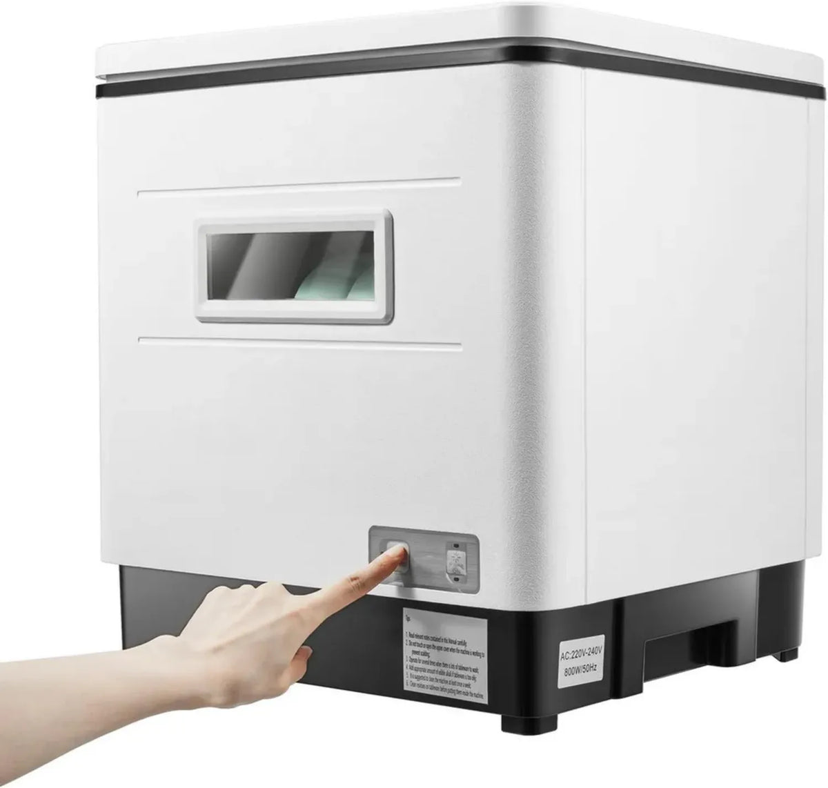 Lavastoviglie Compatta 6 Coperti, Apertura Superiore, Disinfezione Efficace, Acciaio Inox, 800W, Risparmio Idrico